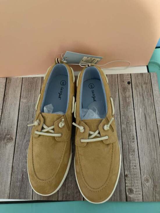 Cat & Jack Other - Cat & Jack Boys Reece Slip-On Boat Shoes Suede Beige Size 6